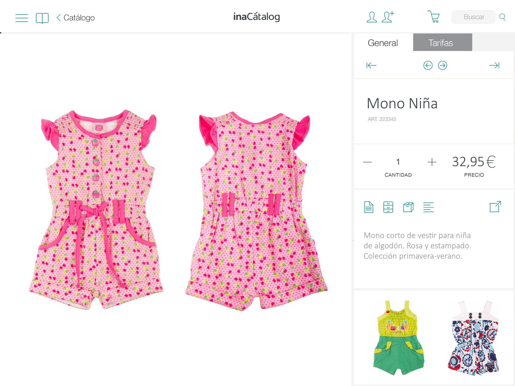 Ficha de producto sector textil